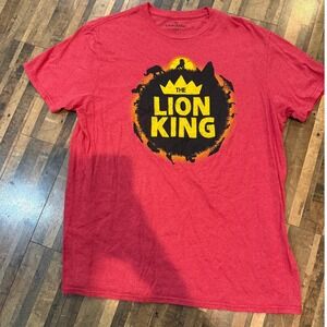 Disney‎ The Lion King Graphic T-Shirt Short Sleeve Top Red Heather Size L